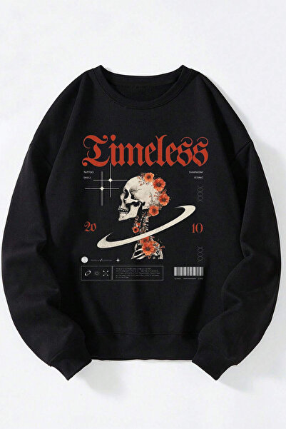 Anetos Φούτερ από βαμβακερό μαύρο μπλουζάκι χωρίς στρίφωμα, Unisex