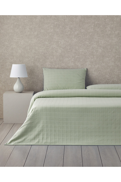 English Home Breezy Cotton Plaid Single Duvet Cover Set 160X220 cm Green