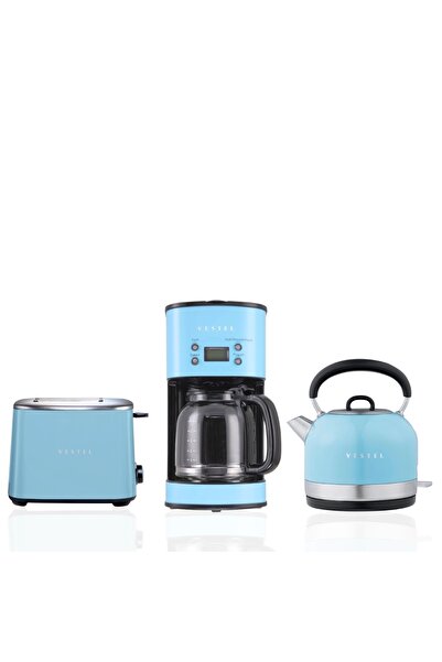 Vestel Retro 3'lü Düş Mavisi Küçük Ev Aletleri Set