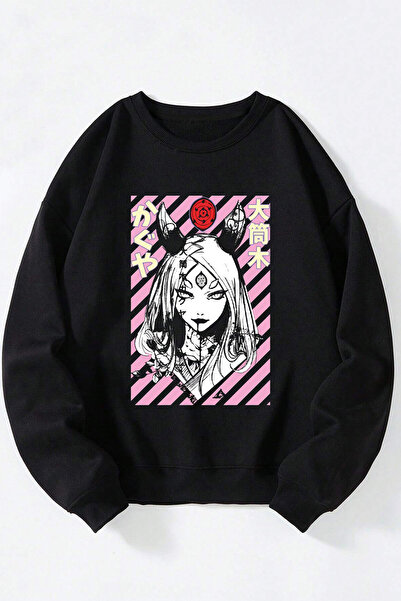 Anetos Naruto Kaguya Unisex Negru Guler Rotund Bumbac Hanorac