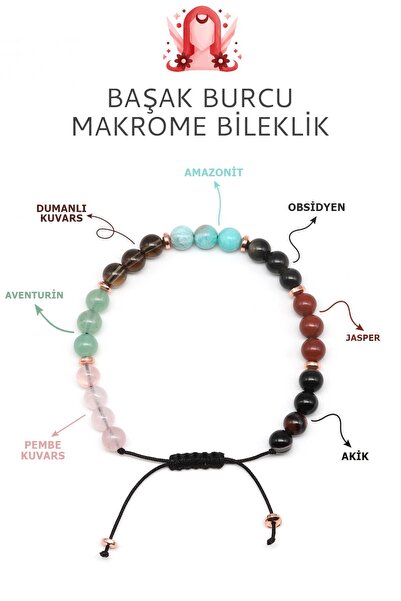 Alibaba Doğaltaş Başak Burcu Taşlarından Oluşan Doğal Taş Makrome Bileklik 6 ...