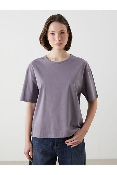 LC Waikiki Lcw Eco Gray Crew Neck Oversize Women's T-Shirt