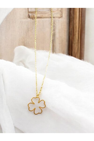 staınless steel قلادة من الفولاذ بأربع أوراق البرسيم