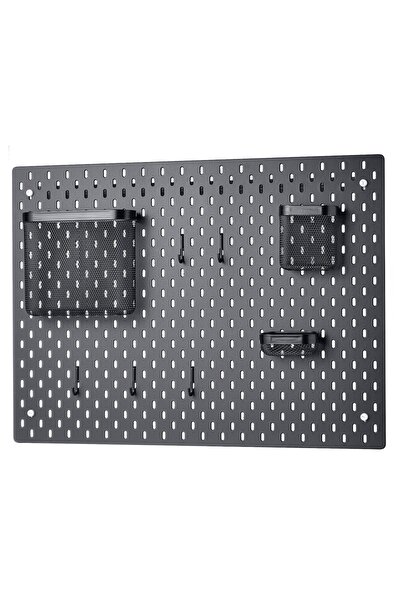 Generic مجموعة ألواح خشبية، باللون الأسود، 76×56 سم