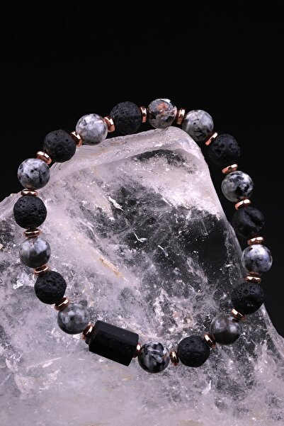 Alibaba Doğaltaş سوار بتصميم Yooperlite - Lav - التورمالين - الهيماتيت من الح...