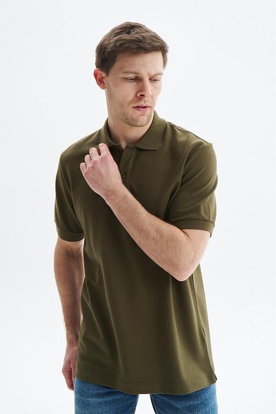 Arma Ανδρικό μπλουζάκι με λαιμόκοψη χακί Oversize Basic 100% βαμβακερό Y 29374870302