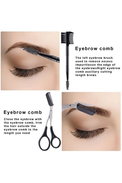 Genel Markalar 5'İ 1 ARADA Özel Kaş Düzeltici Set Makas+Cımbız+Kaş Jileti+Kaş Kazıyıcı +Kaş Fırçası/Tarağı