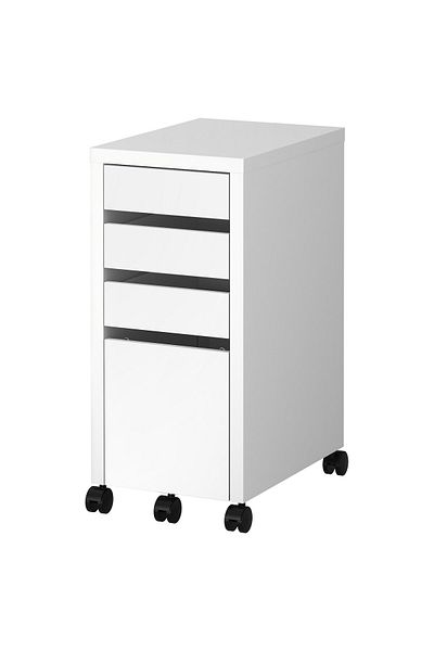 erorex Drawer unit with drop-file storage, white, 35x75 cm