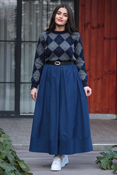 MELEK ARAZ Lacivert Rue Поплін Етек