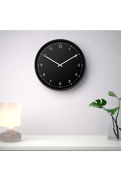 erorex Wall clock, black, 38 cm