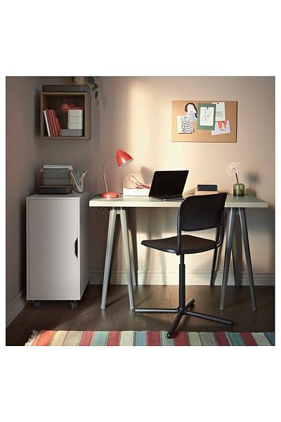 erorex Storage unit on castors, white/black, 36x76 cm