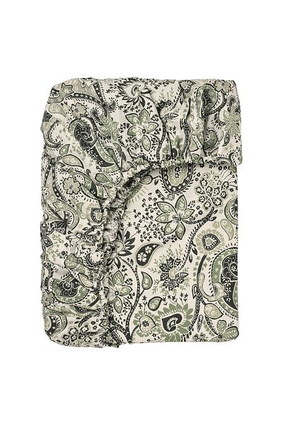 erorex Fitted sheet, green/white, 180x200 cm