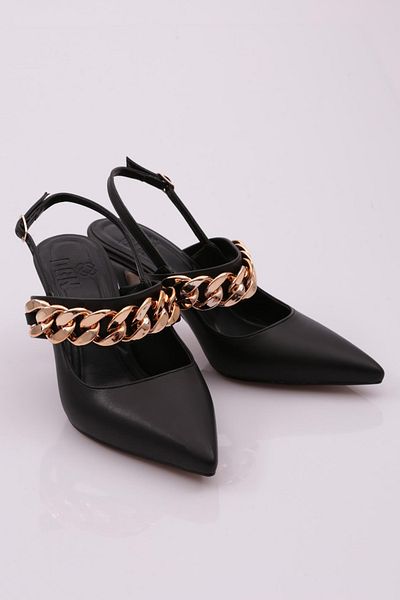 DGN 605 Accesorii pentru femei Pantofi cu toc cu bretele Negri
