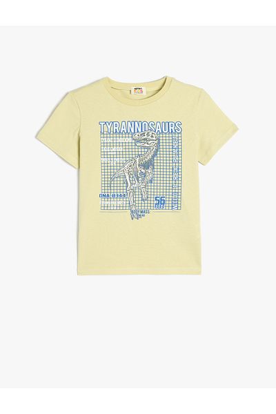 Koton Tricou din bumbac cu mânecă scurtă cu imprimeu dinozaur