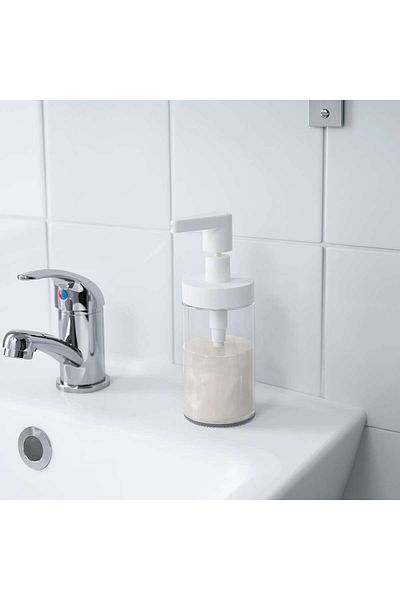 Biki Glass Soap Dispenser 200ml Modern Bathroom & Kitchen Accessory