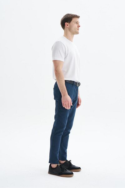Arma Ανδρικό μπλε πλεκτό ύφασμα Slim Fit Slim Fit Stretch υφασμάτινο παντελόνι K9pcd0526