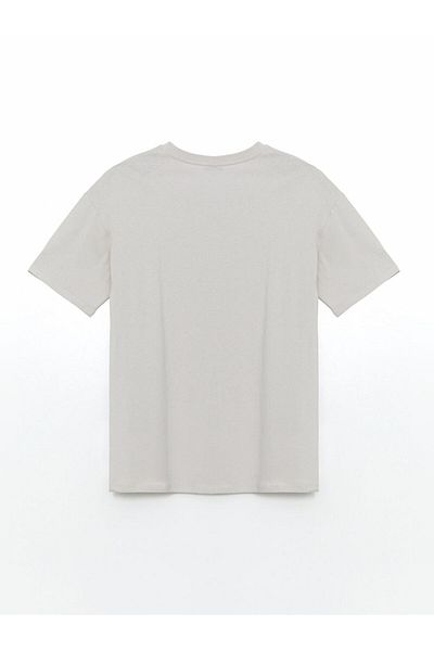 LC Waikiki New Season Crew Neck εμπριμέ χτενισμένο βαμβακερό ανδρικό Tisort - S5JE20Z8