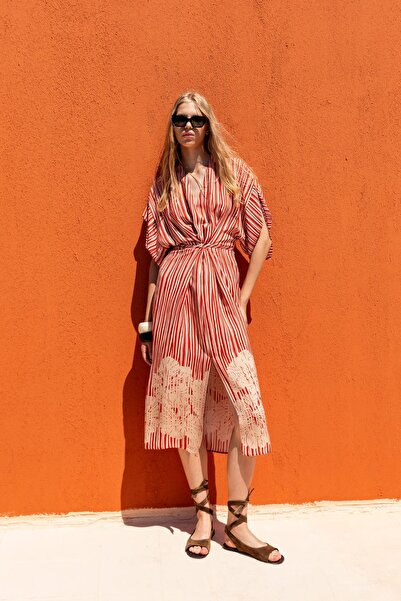 KAMEYA Flower Pattern Striped Dress 25S40743