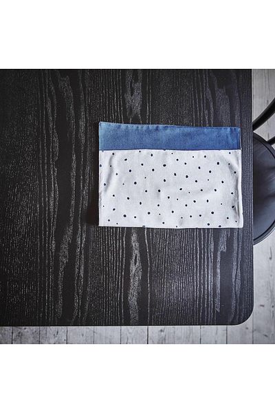 erorex Place mat, white/dark blue, 45x35 cm