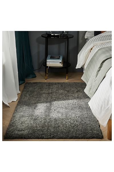 erorex Rug, high pile, dark grey, 80x150 cm