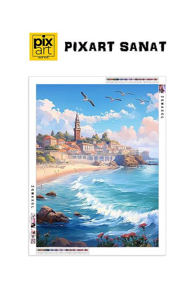pixartsanat Seaside 30X40 Art Diamond Mosaic Painting from Turkey