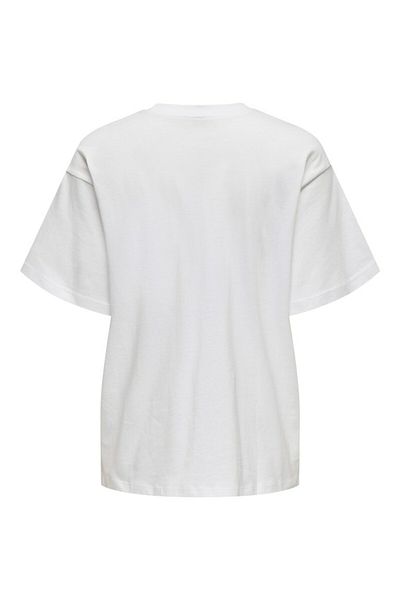 ONLY Tricou alb pentru femei Onlwendy Life S/s Text Detail Top Jrs 15343922-Brightwhi