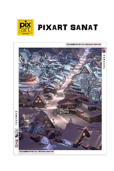 pixartsanat A Snowy Winter Day 45X55 Pixart Art Diamond Mosaic Painting Diamond Turkey