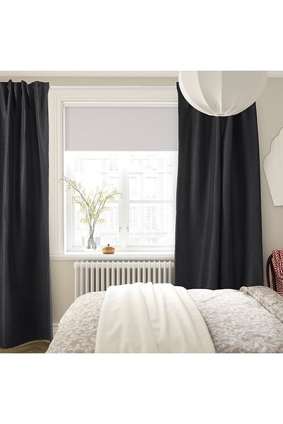 erorex Room darkening curtains, 1 pair, with heading tape/anthracite, 145x300 cm