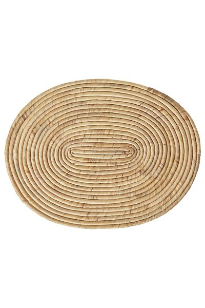 Generic Place mat, water hyacinth/sedge handmade, 45x35 cm