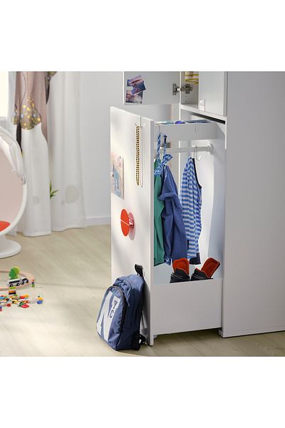 erorex Pull-out storage unit, white, 60x57x196 cm