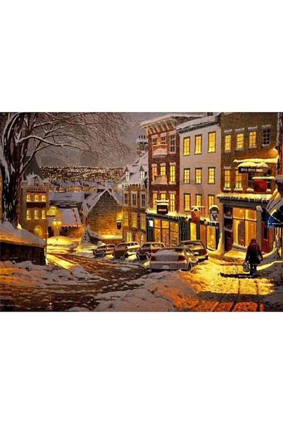 pixartsanat Snowy Neighborhood 50X35 Pixart Art Diamond Mosaic Painting Diamond Turkey