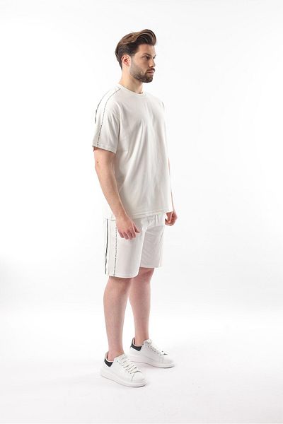 Madmext Set de tricou pentru bărbați cu imprimeu overfit ecru E7302