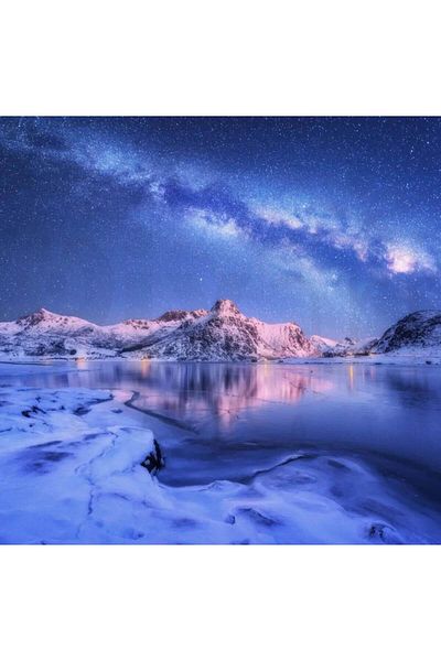 pixartsanat Glaciers 50X50 Pixart Art Diamond Mosaic Painting Diamond Türkiye