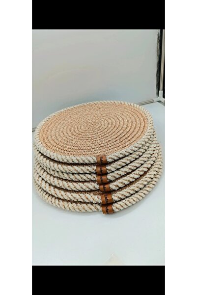 jute craft مجموعة خدمة الجوت الأمريكية عالية الجودة مكونة من 6 قطع