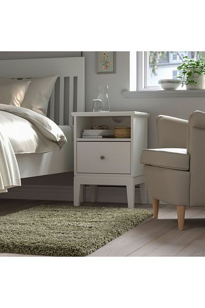 erorex Rug, high pile, grey-green, 80x150 cm