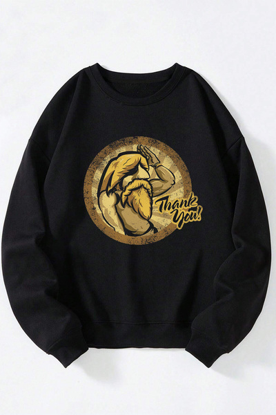 Anetos Mulțumesc Magra Man, unisex, negru, guler rotund bumbac, Swea tricou