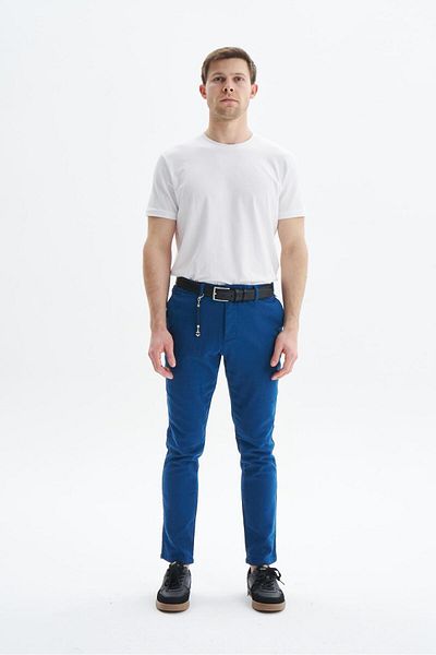 Arma Ανδρικό πλεκτό ύφασμα Indigo Slim Fit Slim Fit Stretchy υφασμάτινο παντελόνι K9pcd0526