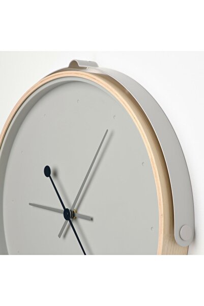erorex Wall clock, ash veneer/light grey, 42 cm