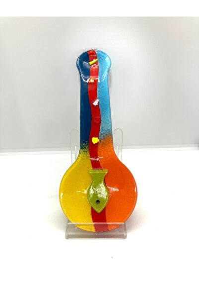 Store Cam Kaşıklık Balık Desenli Çok Renkli