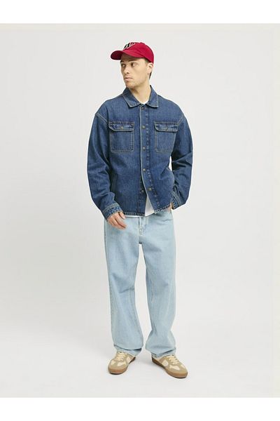 Jack & Jones Мъжко синьо дънково яке - Jjichase Jjovershirt Akm 903 Noos, 12249029