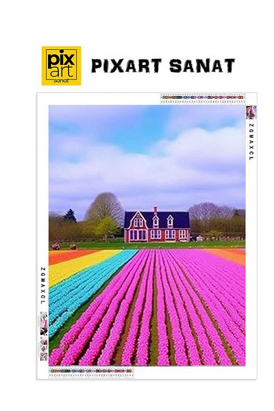pixartsanat Colorful Garden 30X40 Pixart Art Diamond Mosaic Painting Diamond Turkey
