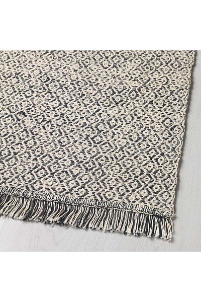erorex Rug, flatwoven, black/natural, 80x150 cm