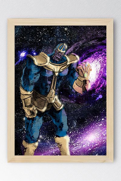 Saturn Thanos Framed Table - Marvel Movie Poster Art Print