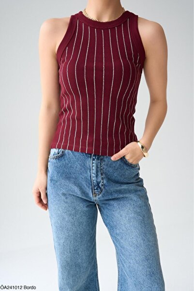 Lupies Kadın Halter Yaka Taşlı Atlet