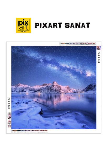 pixartsanat Glaciers 50X50 Pixart Art Diamond Mosaic Painting Diamond Türkiye