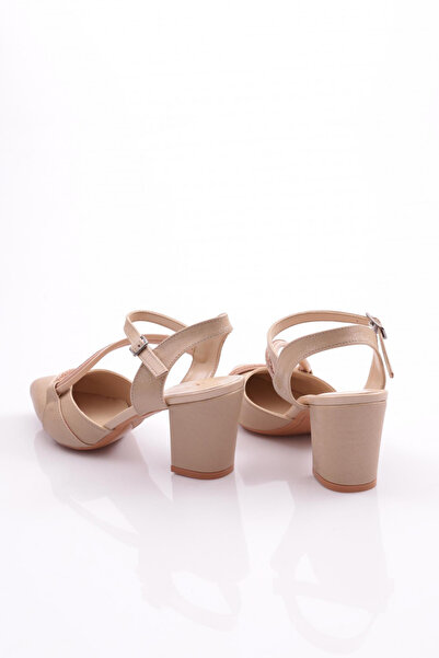 DGN Dg Kadın Bilekten Bağlamalı Topuklu Ayakkabı Ten Nova 217542328