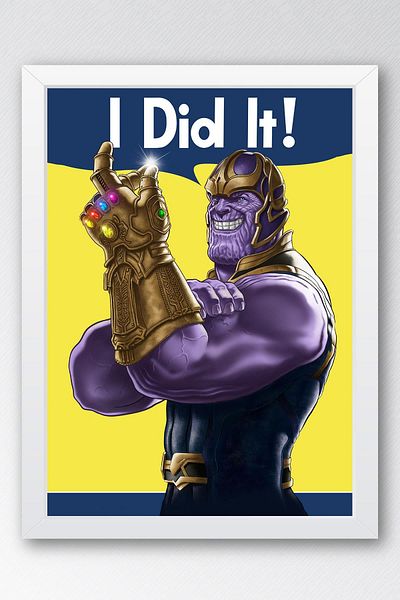 Saturn Πίνακας Thanos με κορνίζα - Πίνακας αφίσας ταινίας Marvel