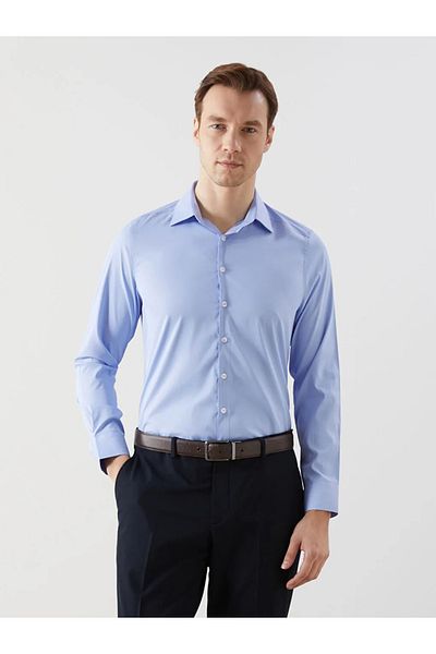 LC Waikiki Cămașă formală albă pentru bărbați, cu mânecă lungă, slim fit LCWAIKIKI
