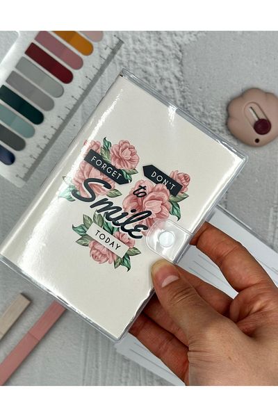 ZeCo Collection دفتر ملاحظات مخطط بنمط الورد مقاس A6 مع مشابك تثبيت
