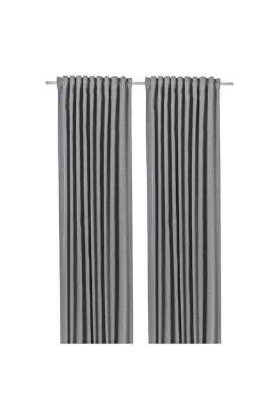 Generic Room darkening curtains, 1 pair, light grey, 145x300 cm